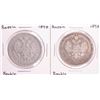 Image 1 : Lot of (2) 1898 Russian Rouble Silver Coins