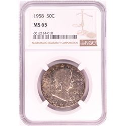 1958 Franklin Half Dollar Coin NGC MS65