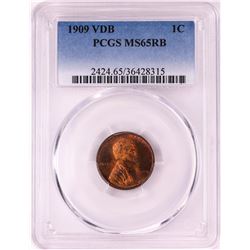 1909 VDB Lincoln Cent Coin PCGS MS65RB