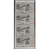 Image 1 : Uncut Sheet of (4) State of Louisiana Baby Bond Obsolete Notes