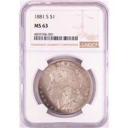 1881-S $1 Morgan Silver Dollar Coin NGC MS63