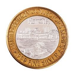 .999 Silver Harrahs Casino Tunica, Mississippi $10 Casino Limited Edition Gaming Token