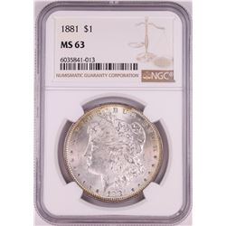 1881 $1 Morgan Silver Dollar Coin NGC MS63
