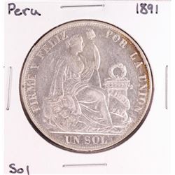 1891 Peru Un Sol Silver Coin