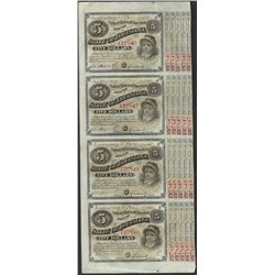 Uncut Sheet of (4) State of Louisiana Baby Bond Obsolete Notes