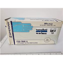 Box of 100 Size Small Sperian Disposable Tri-Polymer Gloves - Expired