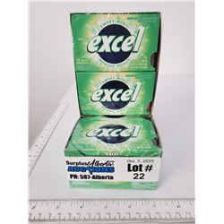 2 Boxes factory Sealed Wrigley's Excel Sweet Mint Gum.  Each box has 12 twelve pack packages