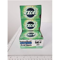 2 Boxes factory Sealed Wrigley's Excel Sweet Mint Gum. Each box has 12 twelve pack packages