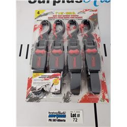 4 Pack of Erickson Manufacturing 1" x 15' 1300lb Rachet Straps