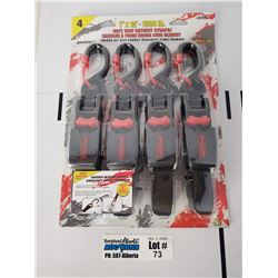 4 Pack of Erickson Manufacturing 1" x 15' 1300lb Rachet Straps
