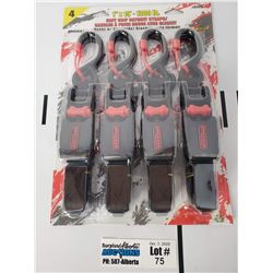 4 Pack of Erickson Manufacturing 1" x 15' 1300lb Rachet Straps