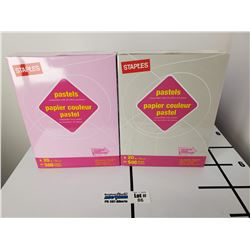 1 Packs of New Staples Pastels Lilac & 1 Pack of Staples Pastels Gray 8.5" x 11" Letter Size Paper