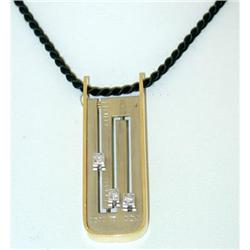 1622 18K 2 tone Gold Diamond Pendant