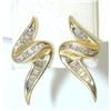 Image 1 : 3574 14K Gold Diamond Earrings