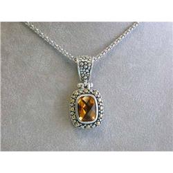 249 Silver Necklace with Citrine and Gold Pendant