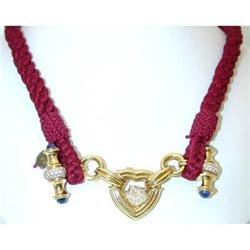 881 HARRRY WINSTON 18k Gold Pendant/Necklace w/Dia/Sap