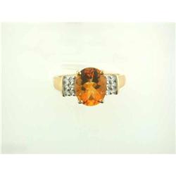 4103 14k White Gold Ring with Diamonds and Citrine