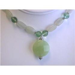 4119 Aventurine, Colored Gem and Silver Necklace