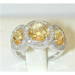 4014 14KW Gold Citrine Ring w/Diamond