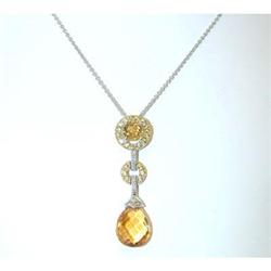 2546 14KW Gold Necklace w/Citine/Y Sap/Dia