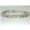 Image 1 : 7742 Silver Multicolor Gemstone Bracelet