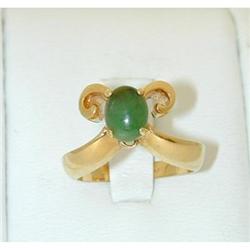 041 14k Gold Jade Ring