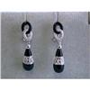 Image 1 : 4823 18k White Gold Earrings with Diamonds and Onyx