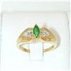 Image 1 : 3985 14K Gold Emerald Ring w/Diamond