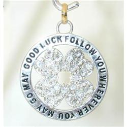 5084 Silver/ 18K Gold Pendant w/ Cubic Zirconia