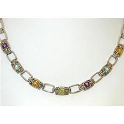 2700 Silver/14k Gold Multicolor Gemstone Necklace