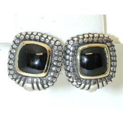 2600 Silver/14k Gold Onyx Earrings