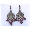Image 1 : 5323 18k Gold/Silver Earrings with Diamonds and Rubies