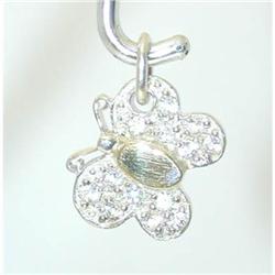 7184 Silver/ 18K Gold Pendant w/ Cubic Zirconia