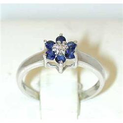 7193 14KW Gold Sapphire Ring w/Diamond