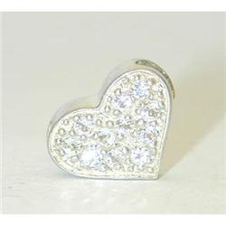7236 Silver/ 18K Gold Pendant w/ Cubic Zirconia