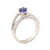 Image 4 : 1.67 ctw Blue Sapphire And Diamond Ring - 18KT White Gold