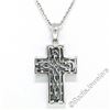Image 6 : 18kt White Gold 1.31 ctw Invisible Set Princess Cut Diamond Cross Pendant Neckla