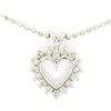 Image 2 : 14k White Gold 0.40 ctw Round Brilliant Diamond Open Heart Pendant 18" Bead Chai
