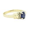 Image 1 : 1.00 ctw Blue Sapphire and Diamond Ring - 14KT Yellow and White Gold