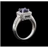 Image 4 : 1.60 ctw Sapphire and Diamond Ring - 14KT White Gold