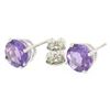 Image 3 : 14k White Gold 2.30 ctw Round Amethyst  Simple 7mm Stud Earrings