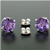 Image 5 : 14k White Gold 2.30 ctw Round Amethyst  Simple 7mm Stud Earrings