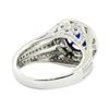 Image 3 : 2.50 ctw Round Brilliant Blue Sapphire And Diamond Ring - 18KT White Gold