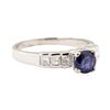 Image 1 : 1.34 ctw Blue Sapphire and Diamond Ring - 14KT White Gold
