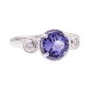 Image 1 : 2.08 ctw Blue Sapphire and Diamond Ring - 14KT White Gold