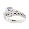 Image 3 : 3.20 ctw Sapphire and Diamond Ring - 18KT White Gold