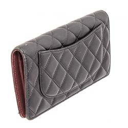 Chanel Black Quilted Lambskin Leather CC Yen Wallet