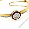 Image 6 : Antique 18kt Yellow Gold and Platinum 2.75 ctw Diamond Ruby Halo Bangle Bracelet