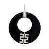 Image 1 : 0.25 ctw Diamond and Onyx Pendant - 18KT White Gold