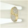 Image 5 : 14k Yellow Gold 0.75 ctw Pave Round E VS Diamond Cluster Puffed Band Bypass Ring